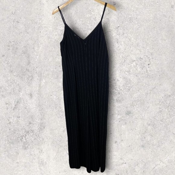 Cupcakes Cashmere Wide Leg Jumpsuit Black Pinstripe Size Medium Revolve Minimal - Picture 14 of 14